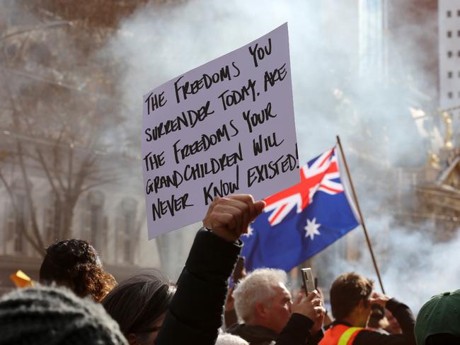 Lockdown protesters flooded the streets of Sydney at the weekend.