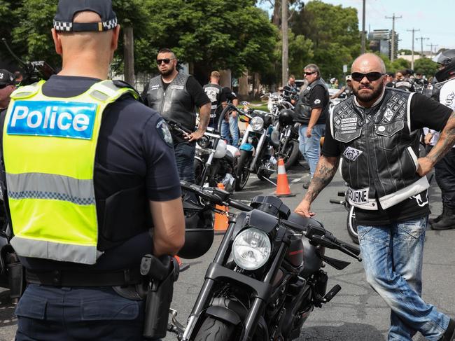 Multiple Melbourne chapters of the Mongols bikie gang shut down. Picture: Ian Currie