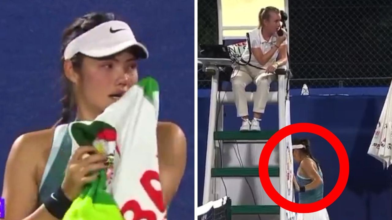 Tennis star hides from stalker, breaks down