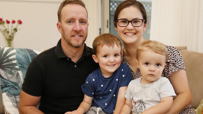 Stephen and Abby King send their boys Jackson, 4, and Ryan, 1, to childcare. Picture: Rohan Kelly