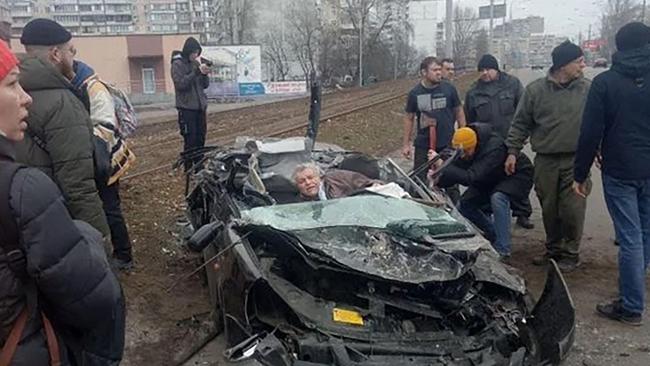 Ukraine man versus Russian tank. Picture: Supplied.