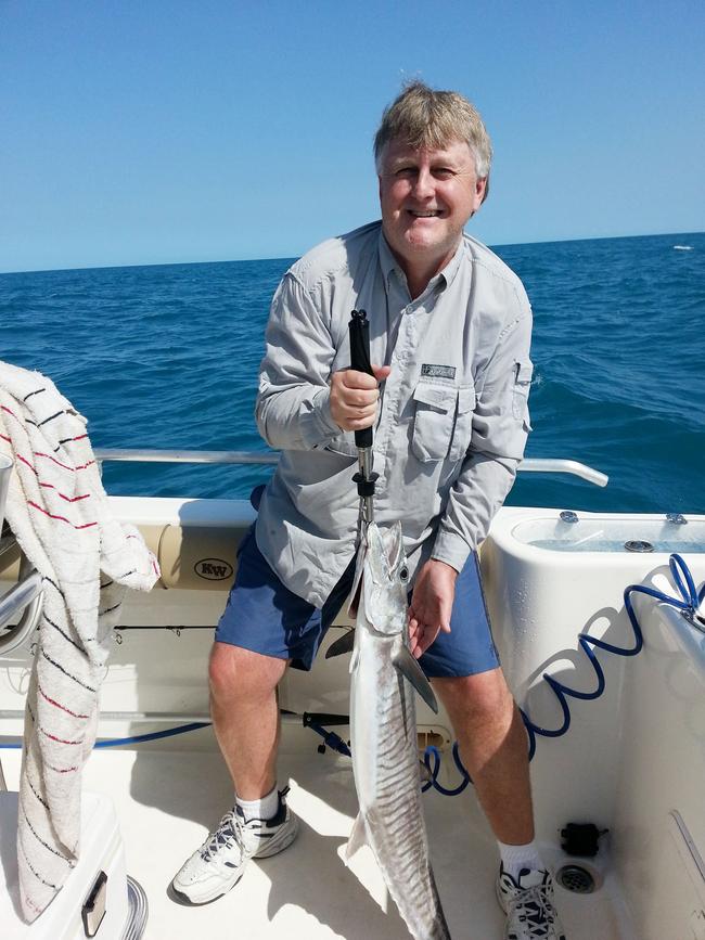 David Lems with one of several mackerel caught during an action-packed day fishing offshore from Groote Eylandt in the Gulf of Carpentaria. Photo Contributed