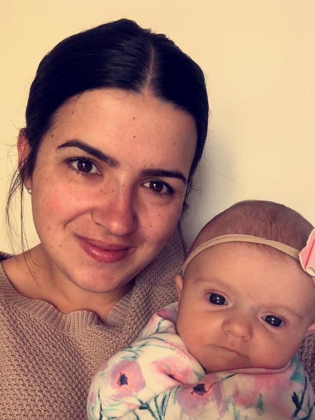 Bianca McPhee, pictured with her baby Ava who she had at Parkes, also joined the rally.