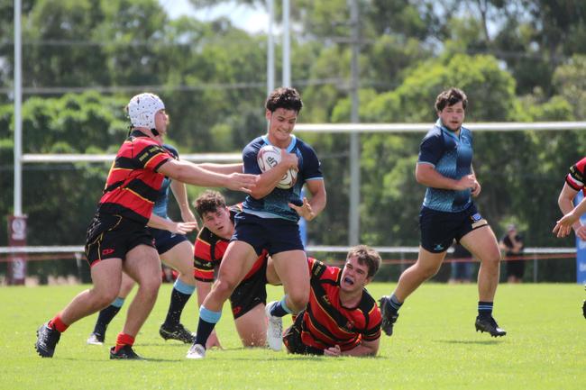 Ballymore Cup rugby action at the Albany Creek Brumbies Junior Rugby Union Club on Friday, April 12, 2024.