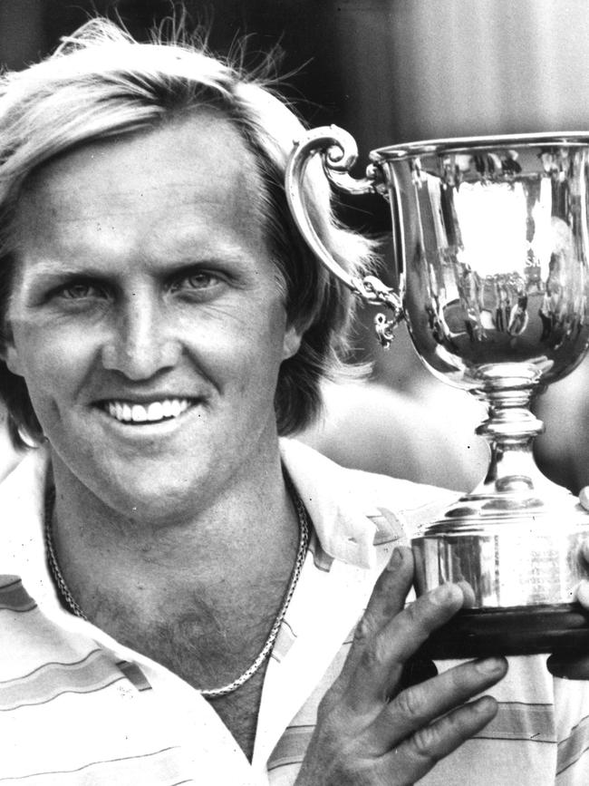 12 February 1984. Australian golfer Greg Norman, winner of the Victorian Open at Metropolitan. Photo: Drew Fitzgibbon