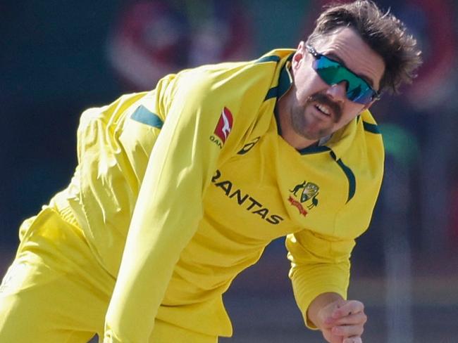 Australia's Travis Head delivers a ball during the third one-day international (ODI) cricket match between South Africa and Australia at Senwes Park in Potchefstroom on September 12, 2023. (Photo by PHILL MAGAKOE / AFP)