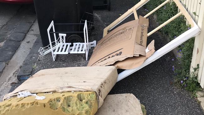 Illegally dumped rubbish is a problem everywhere, including this example submitted in South Yarra.