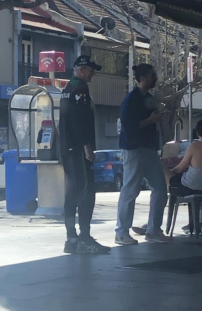 South Sydney coach Wayne Bennett waits for a takeaway lunch at Breadfern Bakery in Redfern.