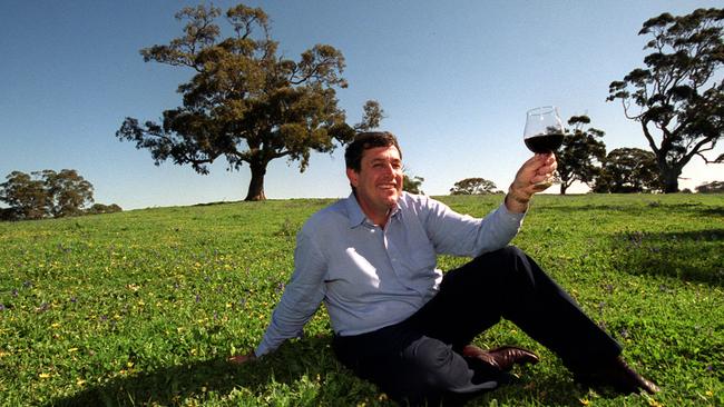 Winemaker Andrew Garrett at his Adelaide Hills property in better times.