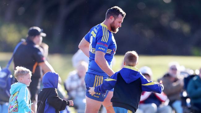 Kallin Adams played his 100th first grade game for the Hawks. Picture: Sue Graham