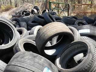 File photo of a pile of illegally dumped tyres. Picture: Contributed