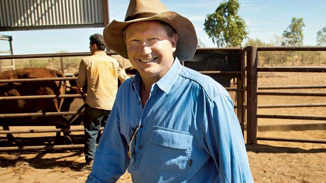 Hands dirty: Andrew Twiggy Forrest on his Minderoo property at Onslow.