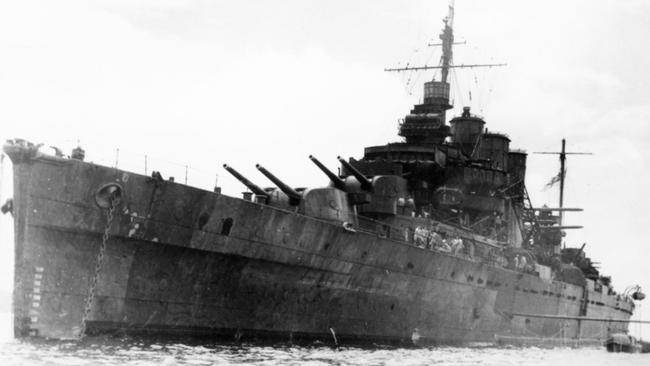 The heavy cruiser HMAS Australia at the time of the Battle of the Coral Sea. Picture: Royal Australian Navy