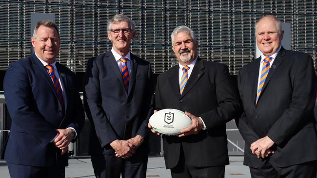 Brisbane Firehawks NRL board of directors – Tigers CEO Brian Torpy, Shane Edwards, Zac Sarra and Stephen Bullow. Picture: Supplied