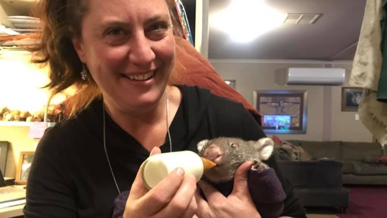 Yolambi Vermaak nurses a wombat back to health. Picture: Facebook