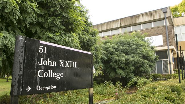 John XXIII College at the Australian National University in Canberra. Picture: Keegan Carroll