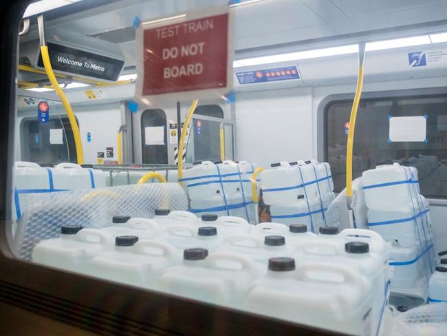 The Metro Tunnel team has revealed the unexpected way operators are conducting Ã¢â¬Åcritical testingÃ¢â¬Â to ensure passenger safety Ã¢â¬â using huge, heavy water bottles. The trains were loaded and tested throughout June, 2024.