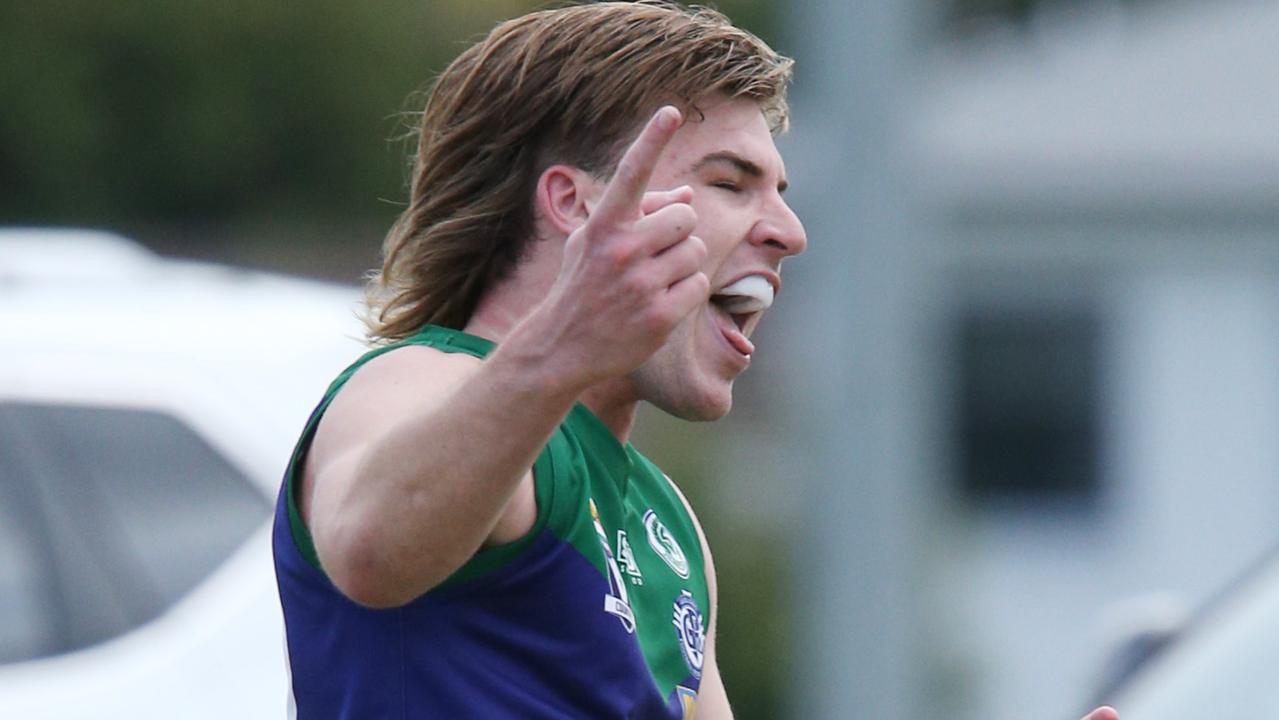 St Mary's Patrick Dowling after kicking a goal earlier this season. Picture: Mark Wilson