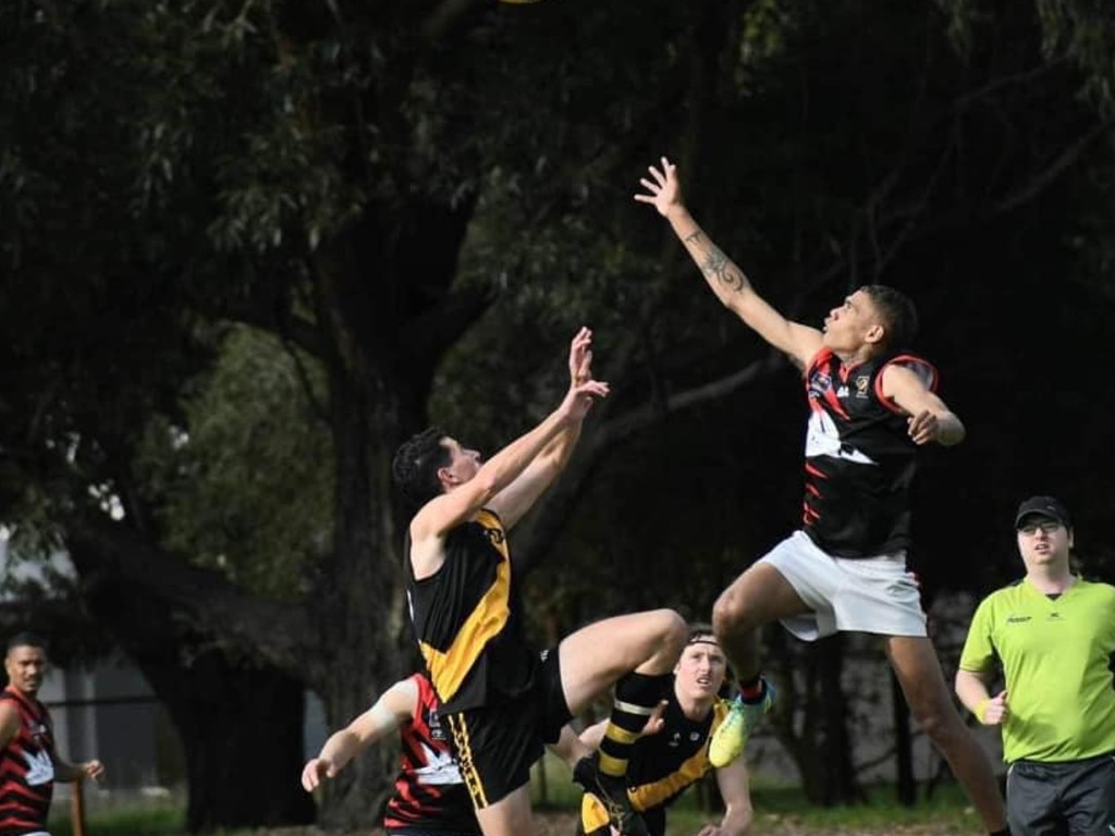 Tributes have poured in for Jermayne (pictured right), Harley Corbett and Brandon Krakouer who lost their lives from the crash. Picture: Belmont Bombers Senior Football Club/Facebook