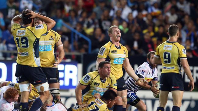 David Pocock of the Brumbies reacts at full time.