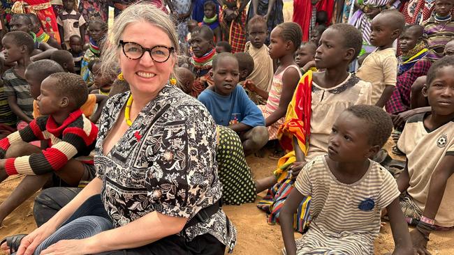 West Australian senator Louise Pratt at a nutrition clinic in the Lomil community in northwest Kenya. Picture: Ellen Whinnett