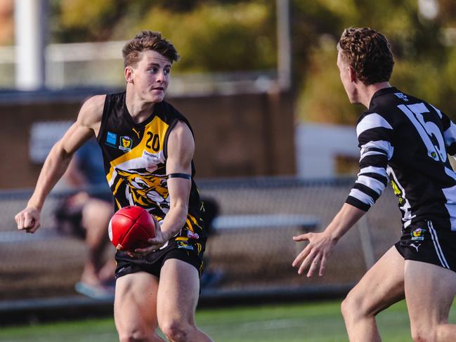 Zach Adams (left) has signed with Port Melbourne in the VFL. Picture: Linda Higginson