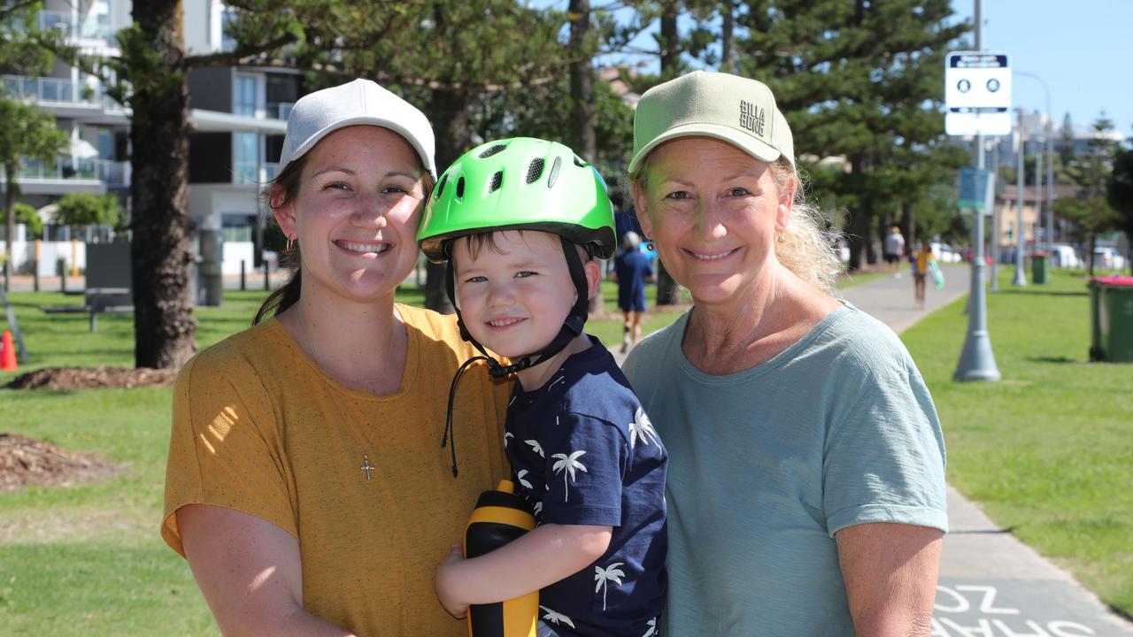 Christie Hill and Elijah 3, and Cathy King from Southport. Picture Glenn Hampson