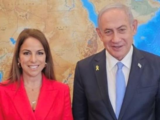 DAILY TELEGRAPH - 12.10.24, , Supplied images of Sky News reporter Sharri Markson in Israel recently.  Pictured with Israel PM Benjamin "Bibi" Netanyahu