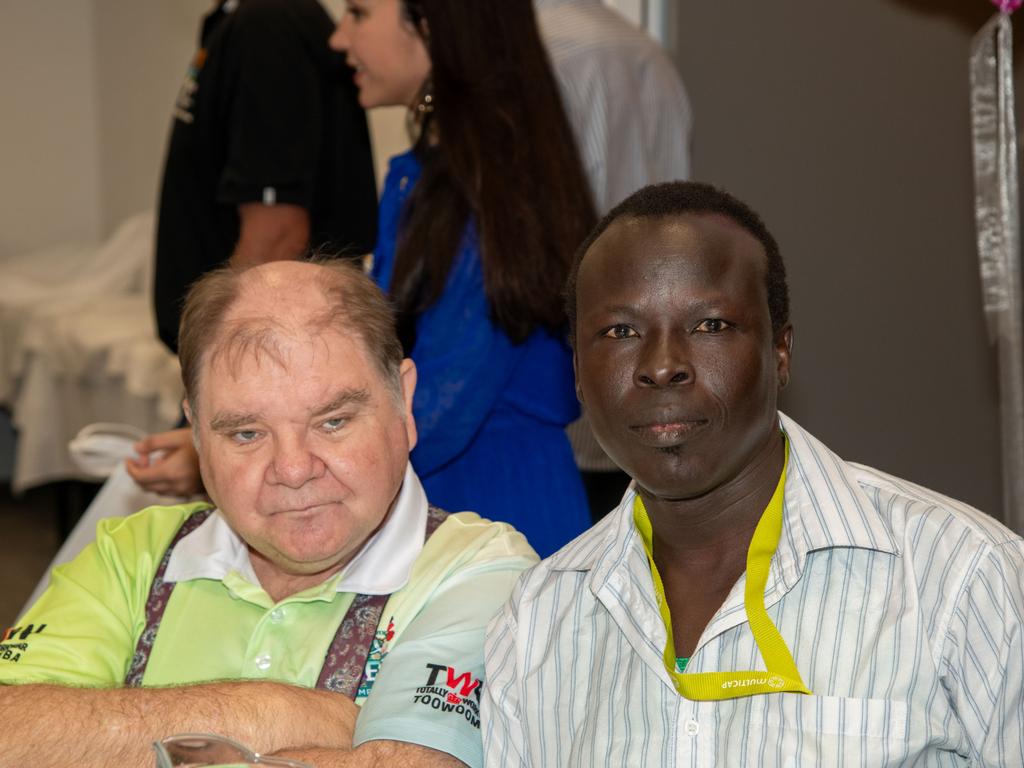 Garden entrant, James Ritchie attending the ceremony with Stephen Dau. Chronicle Garden Competition, awards presentation at Oaks Toowoomba Hotel.Thursday September 14, 2023