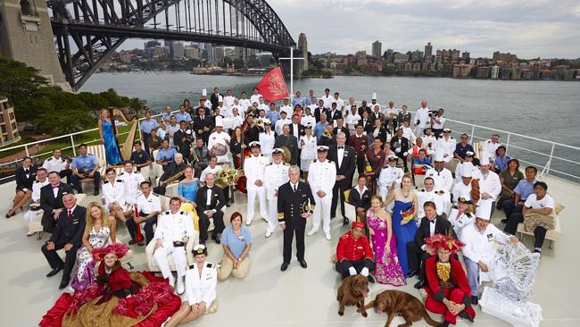 Here are some of the crew of the QM2. So what’s life really like at sea? Picture: James M