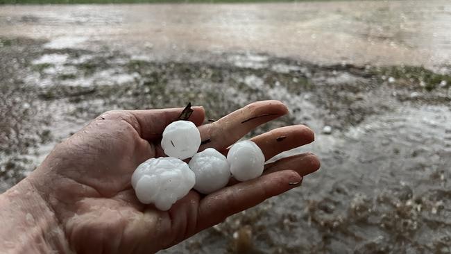 Hailstones at big as golf balls fell in Mildura last week. Photo: Else Kennedy