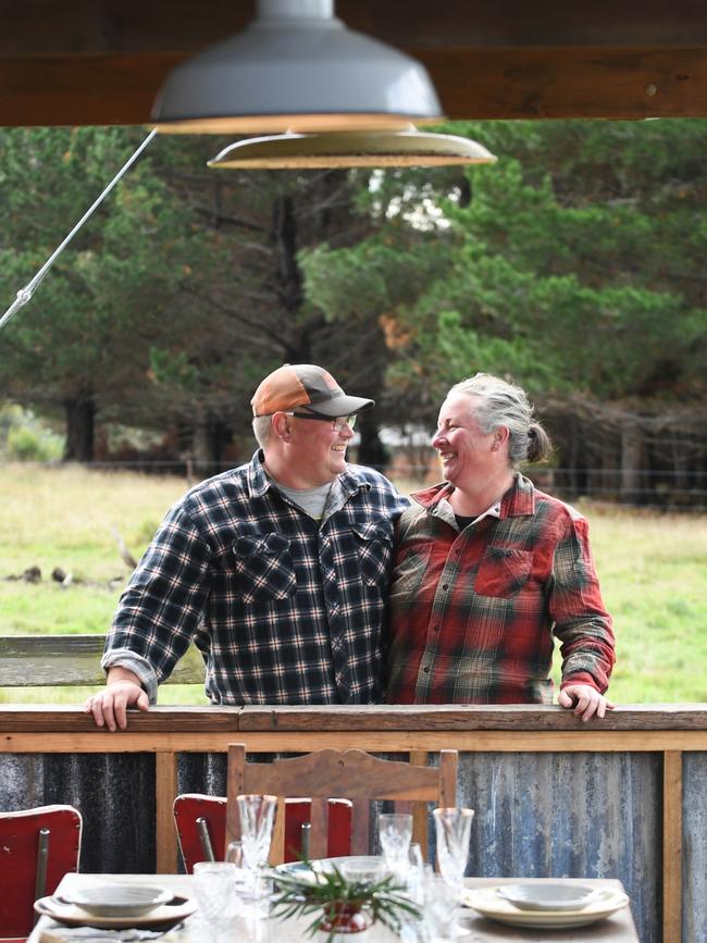 Free range pig farmers Kim and Daniel Coker. Picture: Supplied