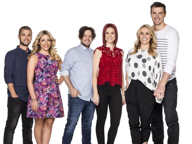 Bec and George Douros, Matt Di Costa and Kim Owen and Dee and Darren Jolly were in the early elimination rounds of The Block Triple Threat. Picture: Channel 9