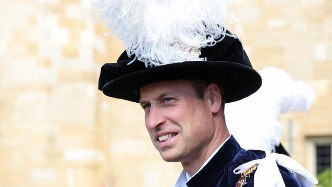 Britain's Prince William, Prince of Wales arrives to attend the Order of the Garter service, at St George's Chapel, at Windsor Castle, in Windsor, southern England, on June 17, 2024. The Order of the Garter is the oldest and most senior British Order of Chivalry, established by King Edward III nearly 700 years ago. (Photo by Isabel Infantes / POOL / AFP)