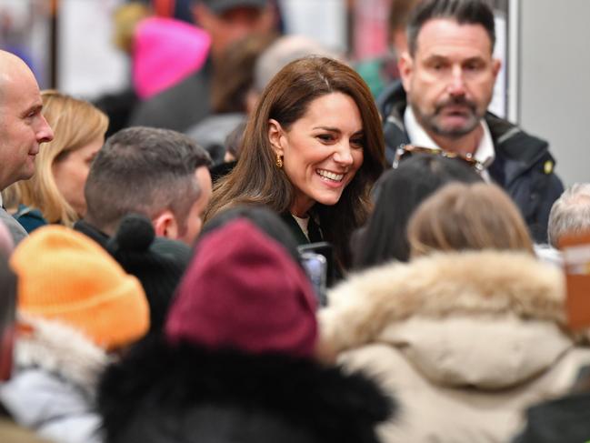 Catherine, Princess of Wales, is greeted by wellwishers during a visit to Kirkgate Market on in Leeds, England. Picture: Getty Images