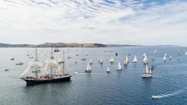 Boats on the water during the Australian Wooden Boat Festival. Picture: Stu Gibson/Tourism Tasmania