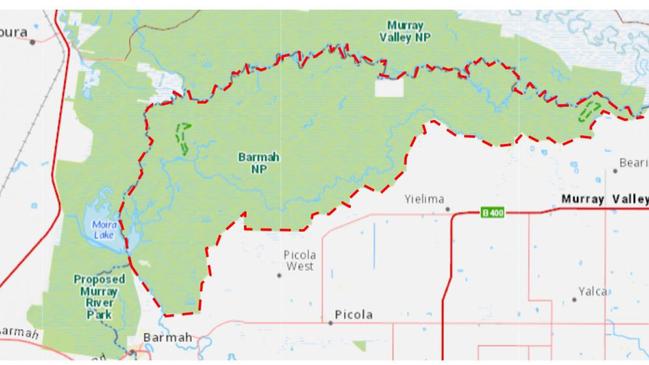 Brumby cull zones in Barmah National Park. Source: Parks Victoria tender