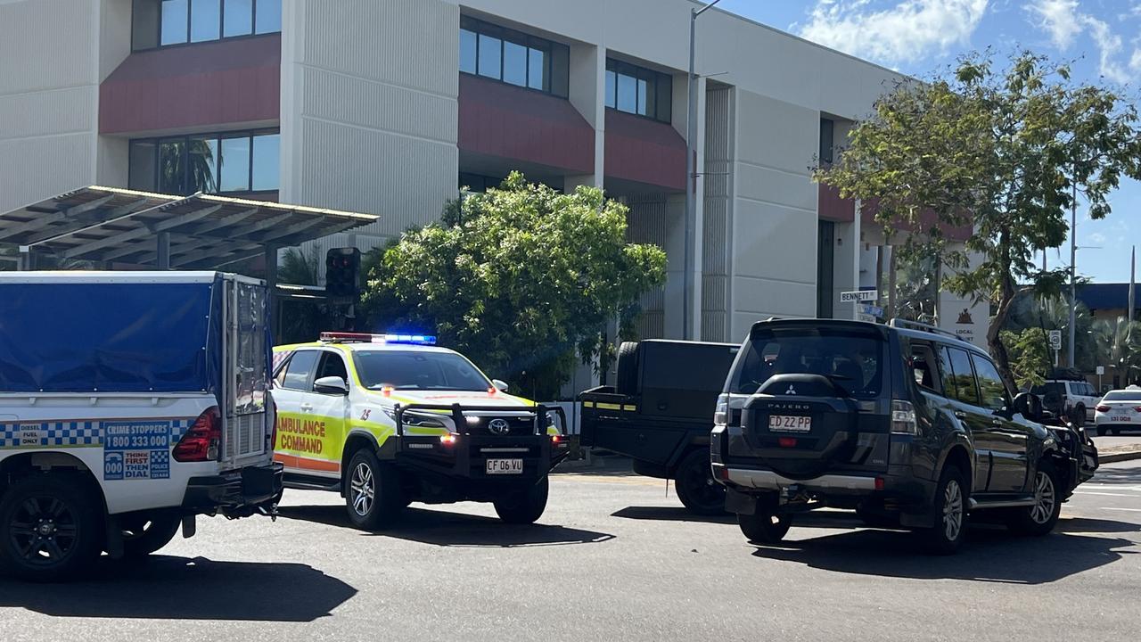 Two cars collided at the intersection of Cavenagh Street and Bennett Street on September 12. Picture: Harry Brill