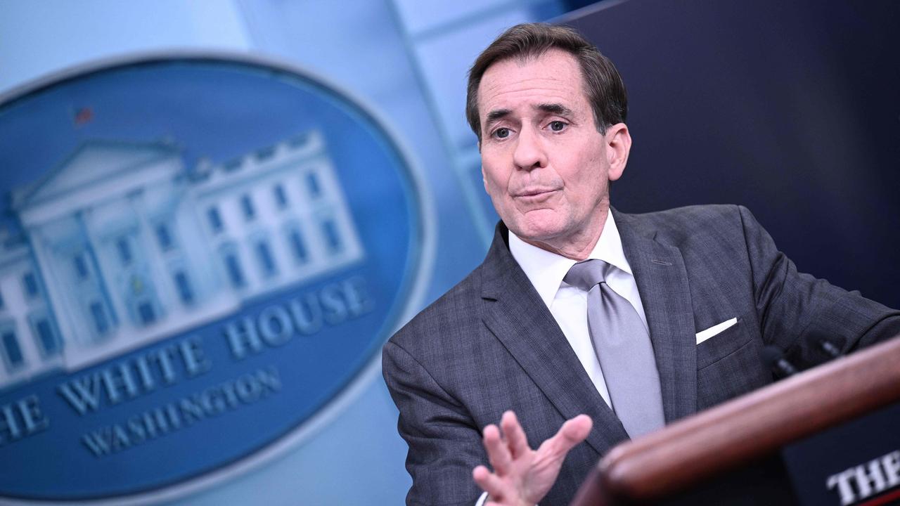 US National Security Council spokesperson John Kirby speaks during a daily briefing. Picture: AFP