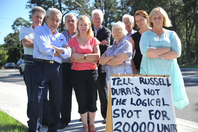 Residents who opposed the development at South Dural. Picture: Jake McCallum