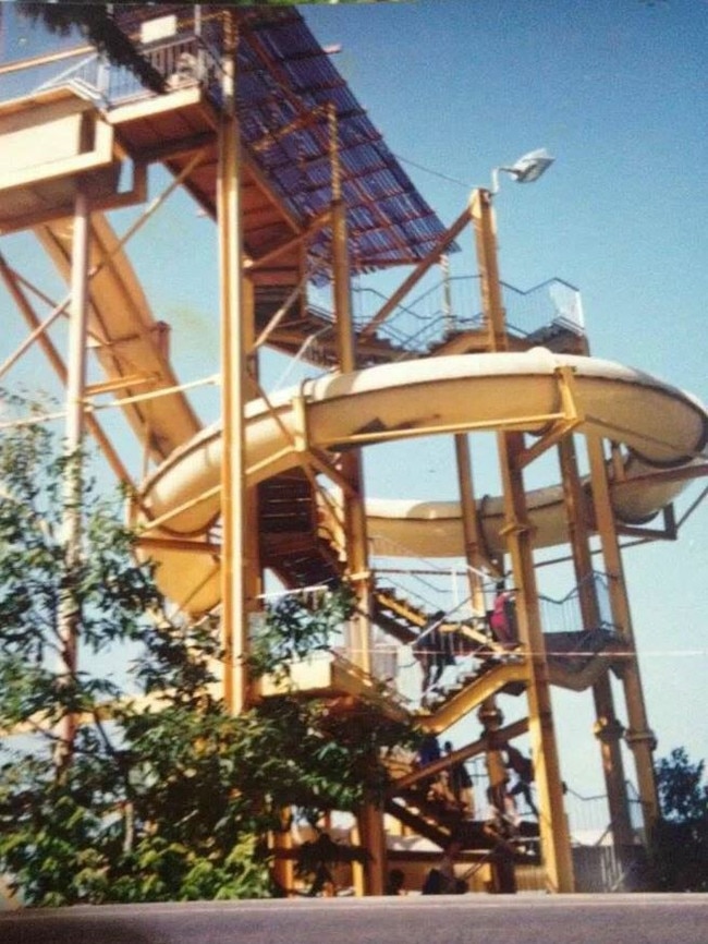 The water slide at Tunzafun Water Park in 1981. Picture: Peter Hehir Hystom via Glen Hall – Have you seen the Old Mackay