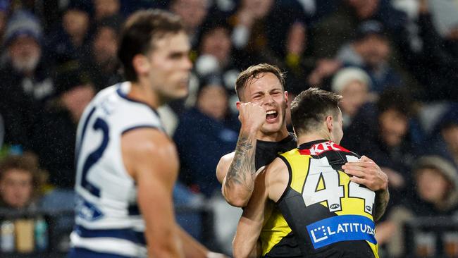 Richmond got the jump on the Cats at Kardinia Park last year in Round 12. Picture: Dylan Burns/AFL Photos via Getty Images.