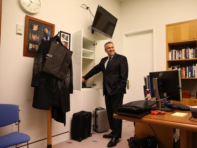 Treasurer Joe Hockey in dance prep before his first Budget Speech to Parliament. Pic: Gary Ramage