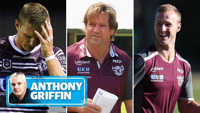 What will 2019 hold for Manly? The answers lie with (L-R) Tom Trbojevic, Des Hasler and Daly Cherry-Evans.