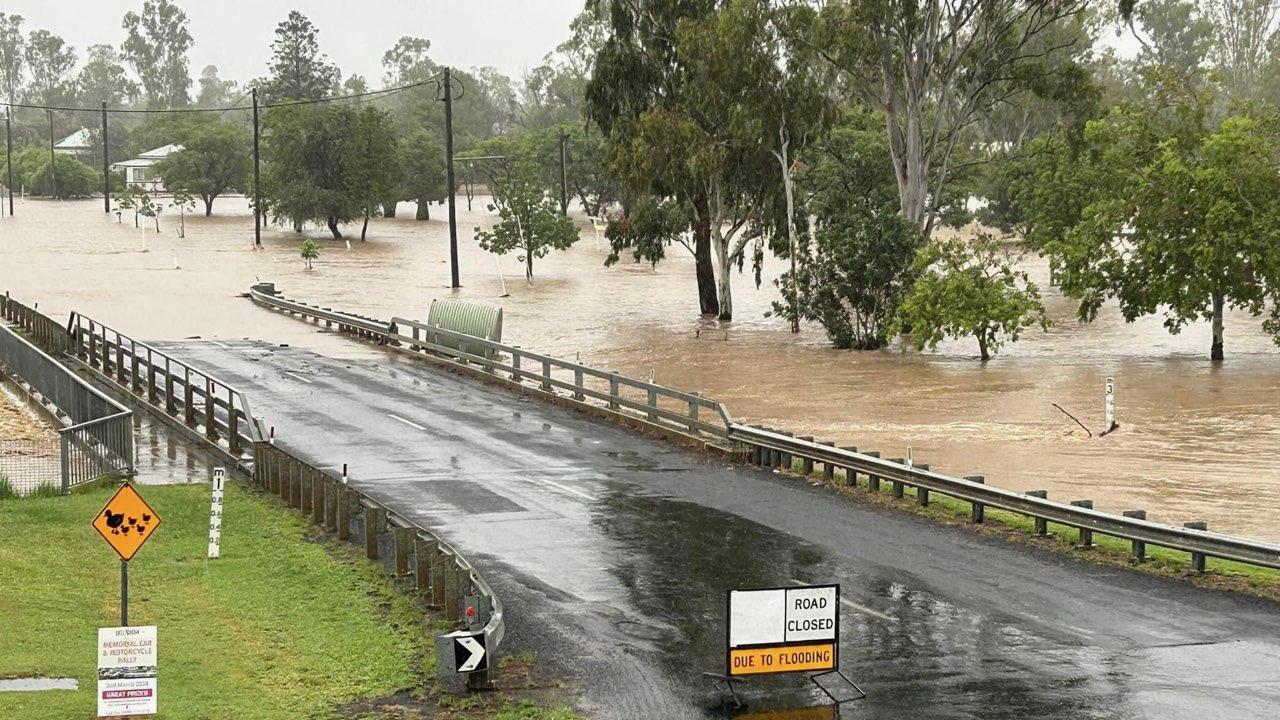 The Western Downs town of Jandowae has been inundated with flood water, with waters expected to continue rising.