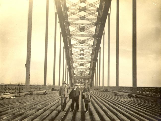 Bridge engineer John Bradfield with colleagues in 1931. Picture: University of Sydney Archives from the TW Edgeworth David Personal Archives