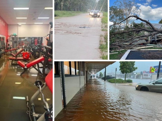 Streets and businesses flooded and homes smashed by falling trees as South Burnett towns smashed by weeks of storms.