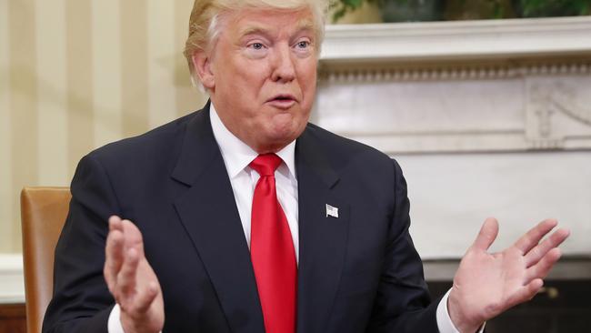 President-elect Donald Trump in the Oval Office. Pic: AP