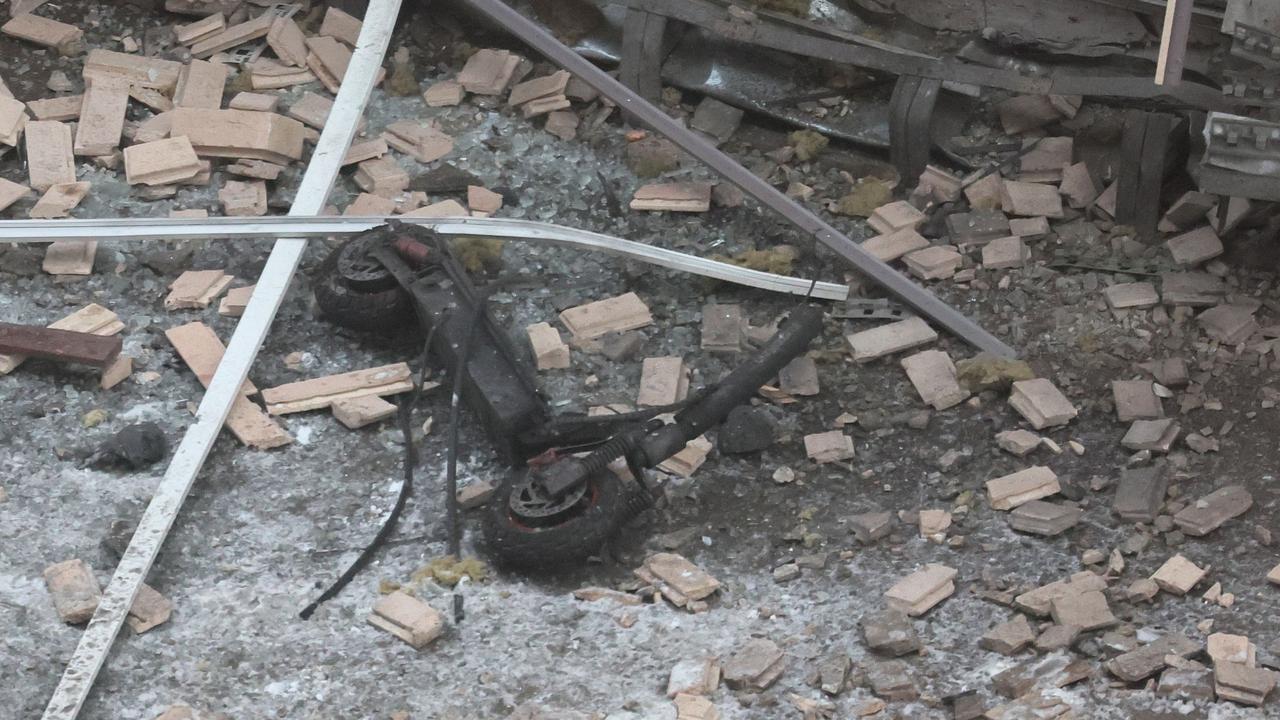 The explosive was hidden inside on an electric scooter parked outside the building. Picture: Yuri Kochetkov / EPA-EFE / Shutterstock