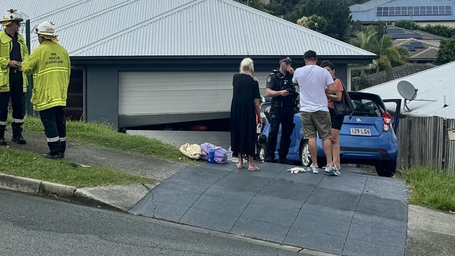 A car was pushed into a house on Lawson St, Upper Coomera.. Photo: supplied.